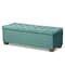 Baxton Studio Roanoke Teal Blue Velvet Upholstered Grid-Tufted Storage Ottoman Bench 160-9930 - alternate 1
